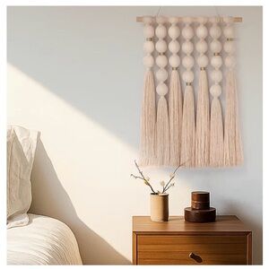 Handcrafted Cream Macrame Boho Wall Hanging - Set of 2